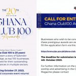 Call For Entries For This Year's Ghana Club 100 Awards
